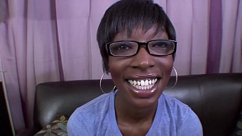 Black Beauty Passionately Deepthroating A Thick White Cock!