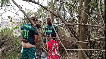 Hairy Studs Having Wild Gay Sex In The Woods