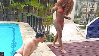 Drowning In Desire For The Brunette By The Pool, She Teased Me With Her Lips And More