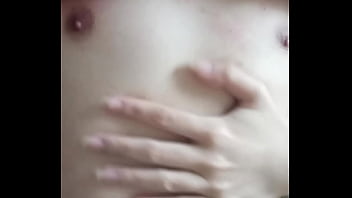 Slim Twink Boy Caressing His Bare Chest