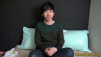 Solo Asian Guy Enjoying Self-pleasure