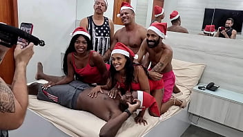 Naughty Christmas Orgy With India Juju & Malevola Black: Intense Anal Action