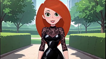 Fiery Redhead Cartoon Girl Sizzles In Black Lingerie Try-on Ai