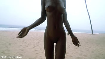 Slim Ebony Village Girl Dances Nude In The Rain, Flaunting Her Flawless Slender Figure