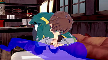Konosuba Yaoi: Kazuma’s Cum-filled Blowjob – Manga Anime Gay Porn