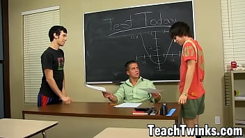 Naughty Students Ryan Sharp And Kyler Moss Tempt Teacher Drake Mitchell